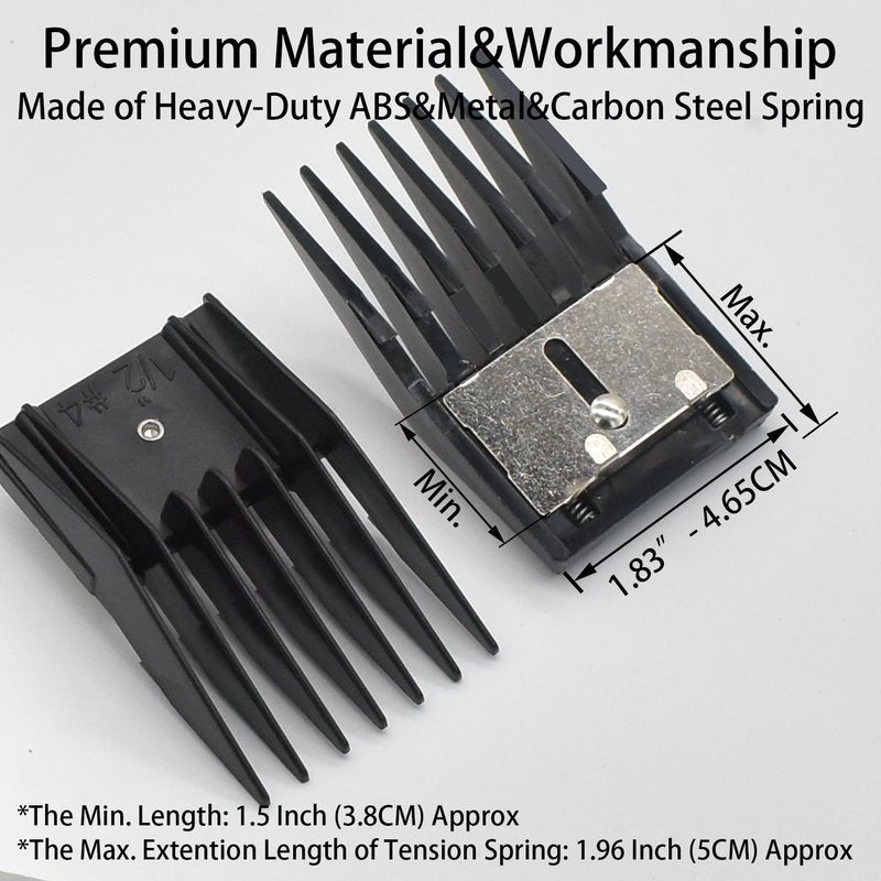 AIRERA Professional A5 Style Animal Hair Clipper Attachment Guard Guide Cutting Combs 76926-900, Compatible with Oster Classic 76 A5 Andis AG BG Wahl KM Pet Groomers (Black, #4-1/2")