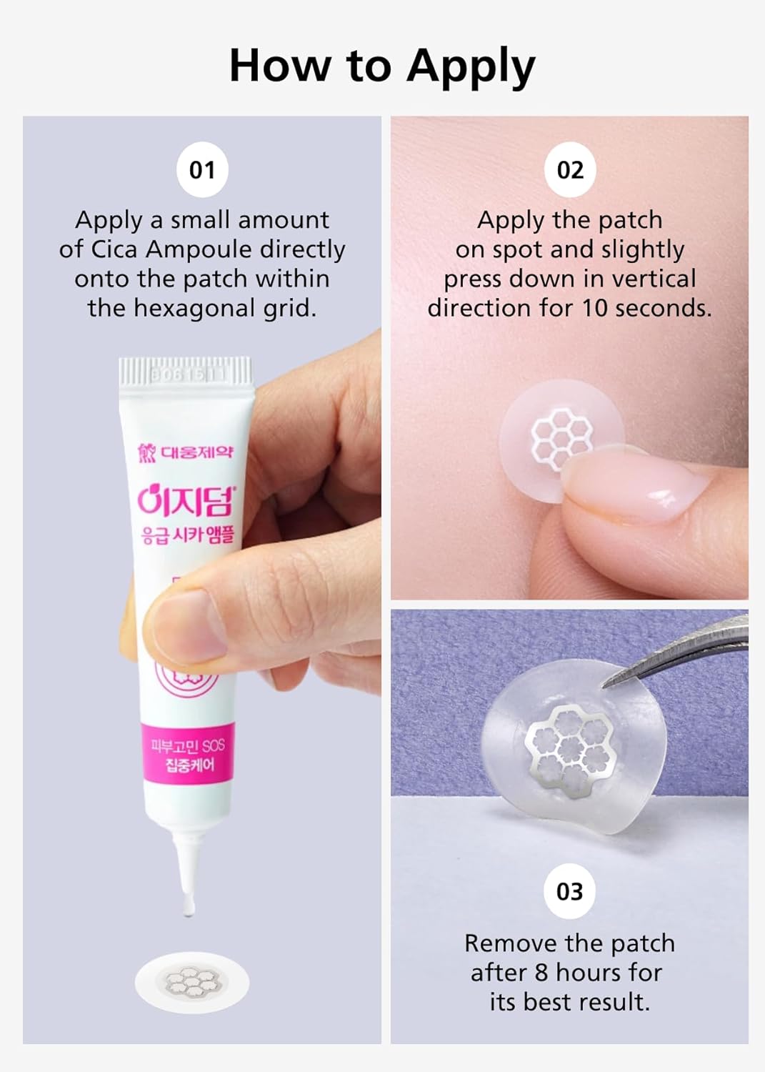Magnesium Acne Care Patches - Quick Calming Treatment | 30 Individually Wrapped Patches with Tweezers & Ampoule