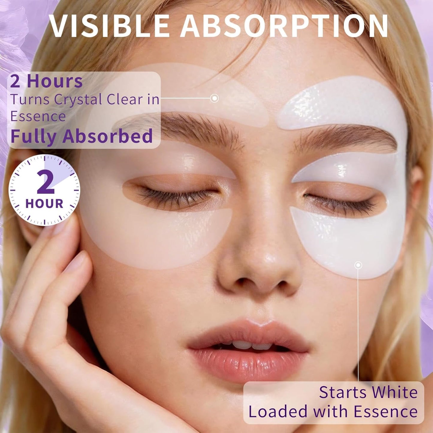 Under Eye Patches - Collagen Peptides & Caffeine | 360° Eye Mask for Dark Circles & Puffiness (12 Pairs)