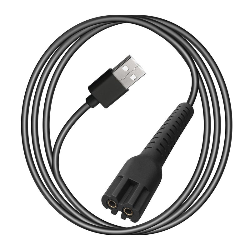 2-Pin USB 6.5 Foot Extra Long Charger Cable for Wahl Magic Clip Senior Sterling-4 Detailer Lithium-Ion Professional Hair Clipper Replacement Power Cord for Wahl 8164 Finale and 8173 Vanish Razors