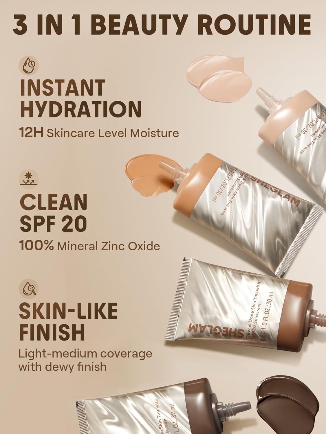 Skin Tint Foundation with SPF 20 - Light-Medium Coverage for Even Skin Tone | Acorn