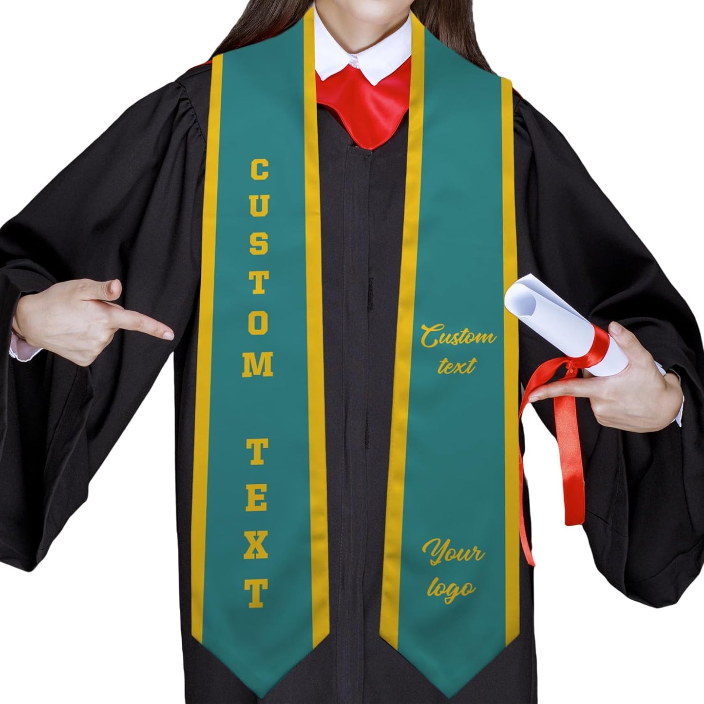 Custom Graduation Stole - Personalized Grad Sash with Text & Logo | Class of 2025 Honor Gift