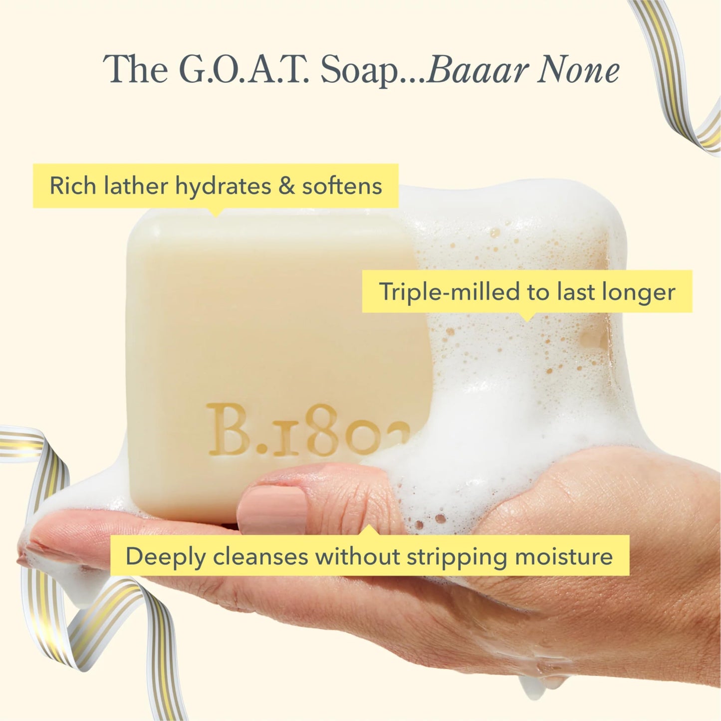 Beekman 1802 Pure 3-Piece Body Care Set – Goat Milk Skincare Gift Set with Bar Soap, Whipped Body Cream & Hydrating Hand Cream – Fragrance Free Travel Size Body Care Kit