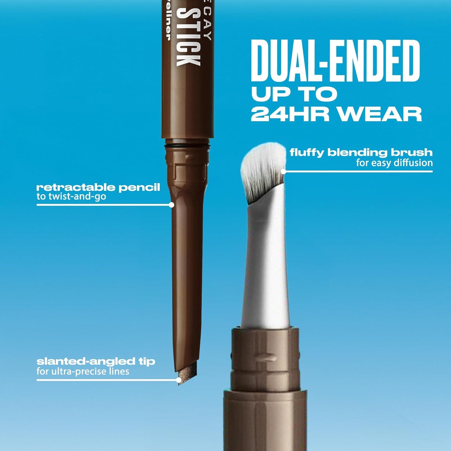 Urban Decay 24/7 Liquid Stick Waterproof Eyeliner - Smudge-Proof, 24HR Wear, Dual-Ended Gel Liner with Brush | 0.012 oz