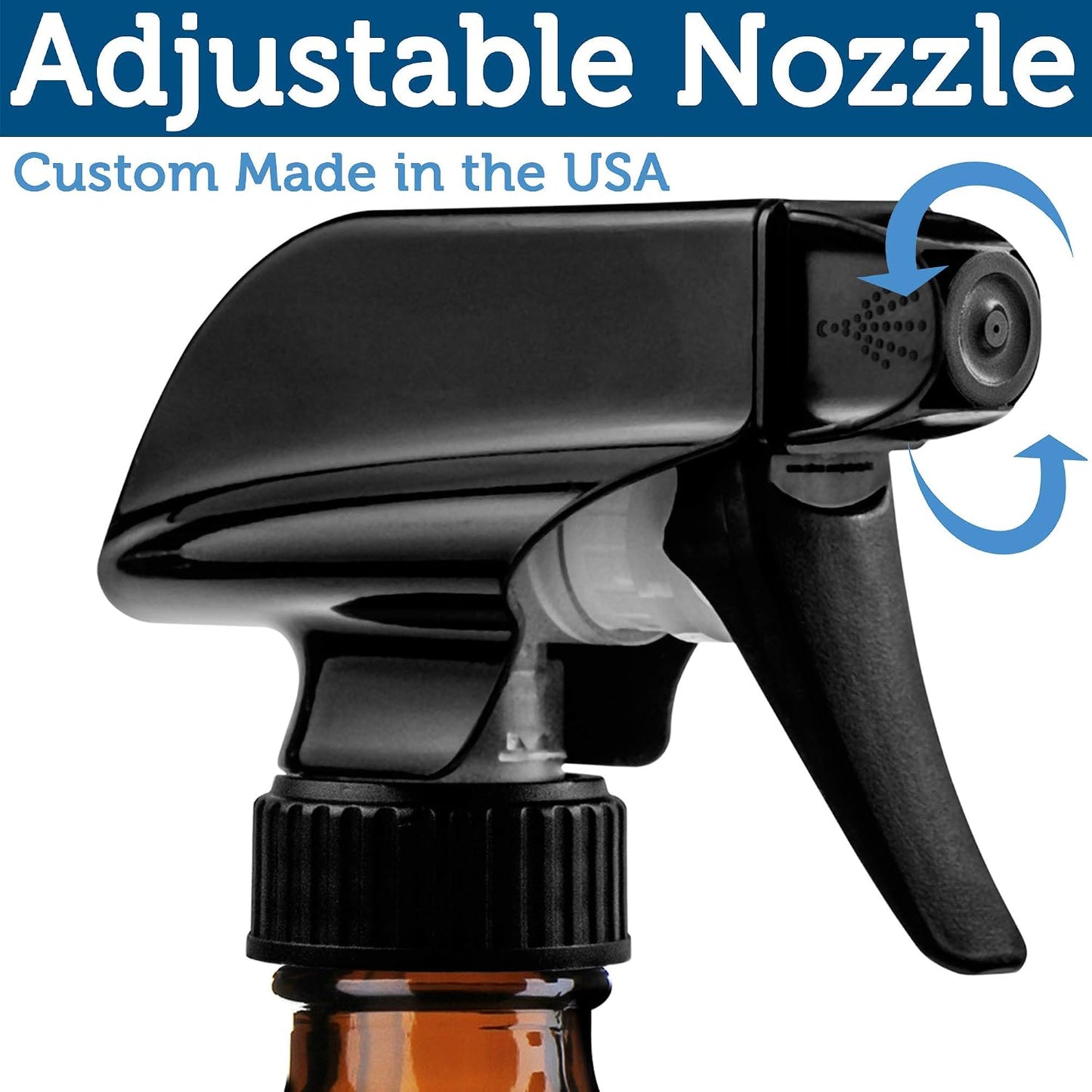 Amber Glass Spray Bottles - 16oz Refillable 2-Pack for Essential Oils, Cleaning, Hair | Durable Fine Mist Nozzle