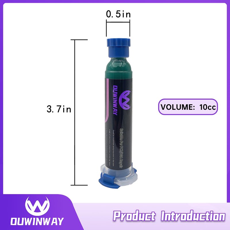 Ouwinway 1-pack UV Curing Green Solder Mask, UV Curing Solder Mask Ink,UV Solder Mask Ink, BGA PCB Solder Resist Ink with Arcing Prevention, Prevent Corrosive Arcing
