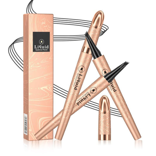 Eyebrow Pen - 4-Fork Tip Lift & Snatch Brow Pencil，Microblading Long-Lasting Waterproof Eye Brow Pen，Natural-Looking Hair-Like Brows，Easy to Use Eyebrow Pencils Makeup for Women (Black)