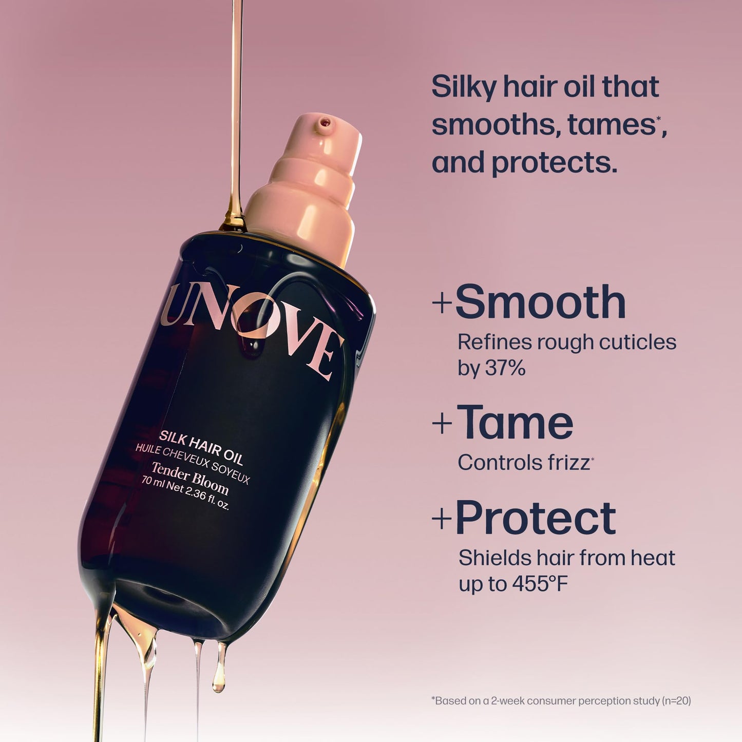 UNOVE Deep Damage Silk Oil Essence Hair Serum 70ml/2.4fl.oz | Nourishing Hair Oil for Dry, Frizzy, and Damaged Hair | Lightweight Smoothing Serum | Frizz Control and Split End Care | Heat Protection