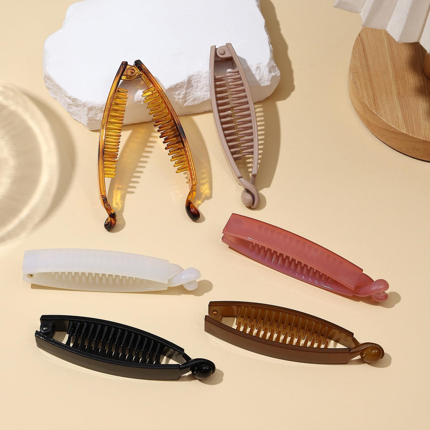 6 Pack Small Banana Hair Clips for Women Non Slip Ponytail Banana Clip for Thin Fine Hair