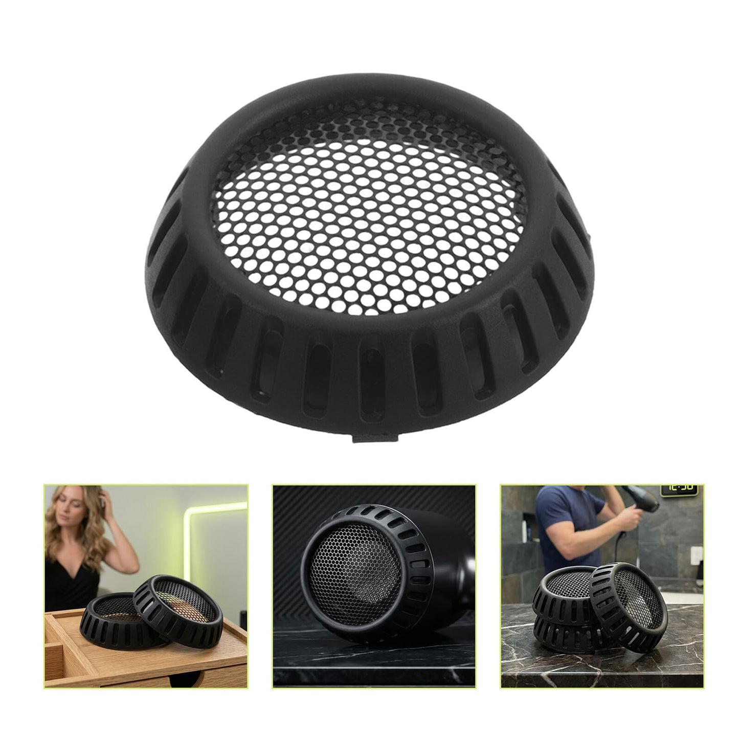 CHILDWEET 3pcs Mesh Hair Dryer Rear Cover 2.36 Inch Hair Dryer Protective Mesh Filter Replacement Cap for Salon and Home Maintenance