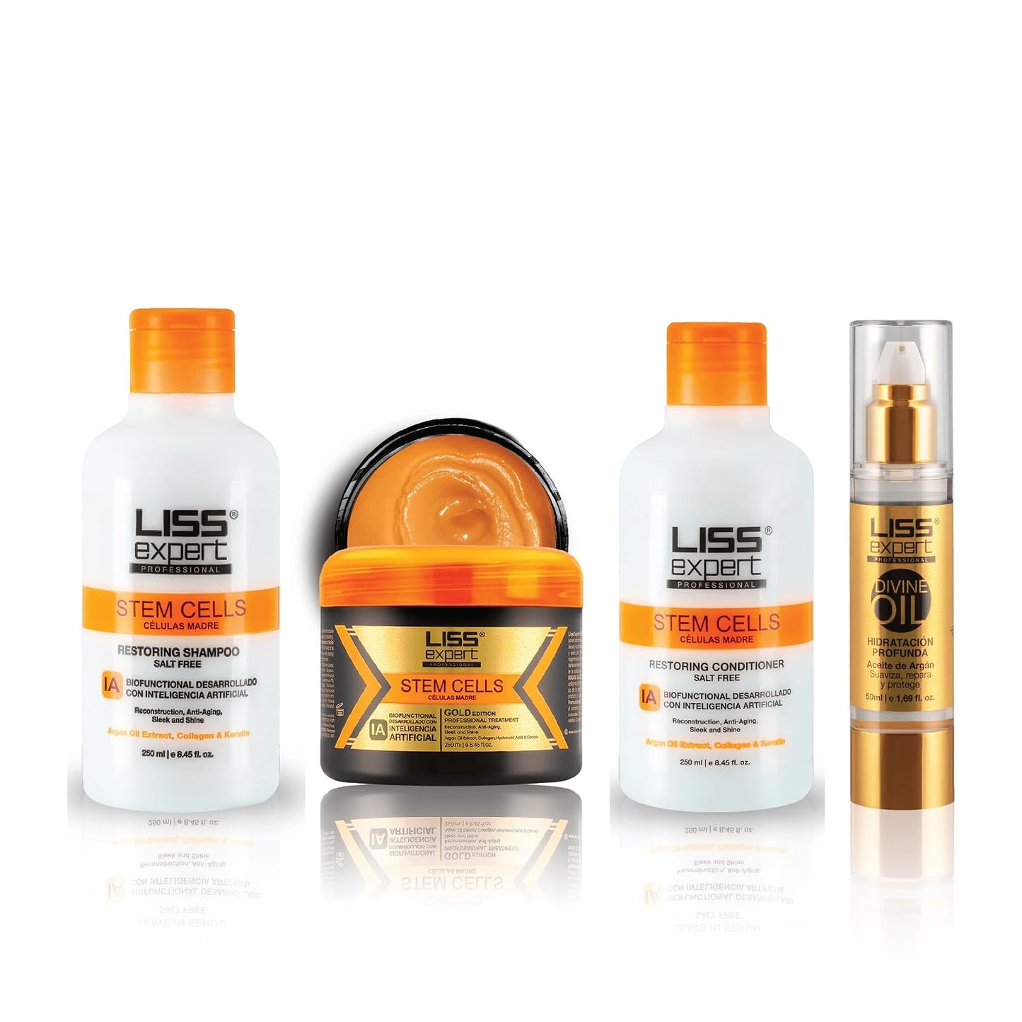 Liss Expert Hair Smoothing Treatment - Argan Oil, Collagen & Hyaluronic Acid | 8.45 fl oz, Shoulder Length