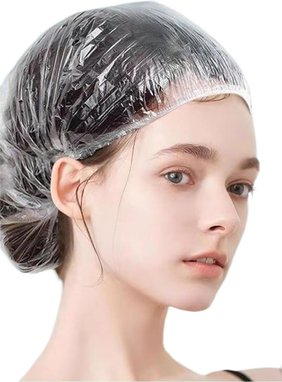 Disposable Shower Caps - 100 PCS Waterproof Plastic Hair Caps for Women | Thick Elastic Design for Travel, Spa & Salon Use - 20.5"