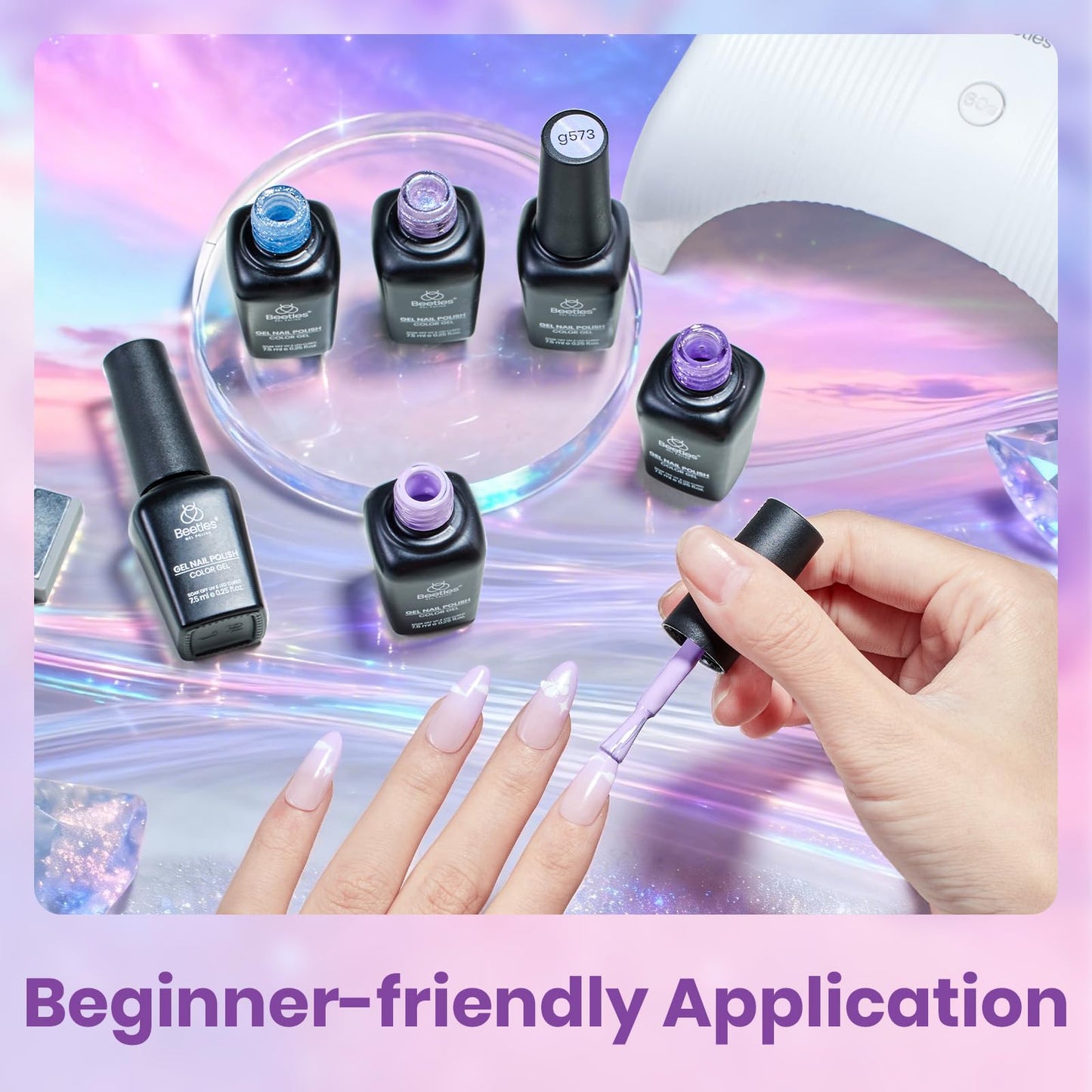 Beetles Purple Gel Polish Set - 6 Colors Cat Eye Gel Polish