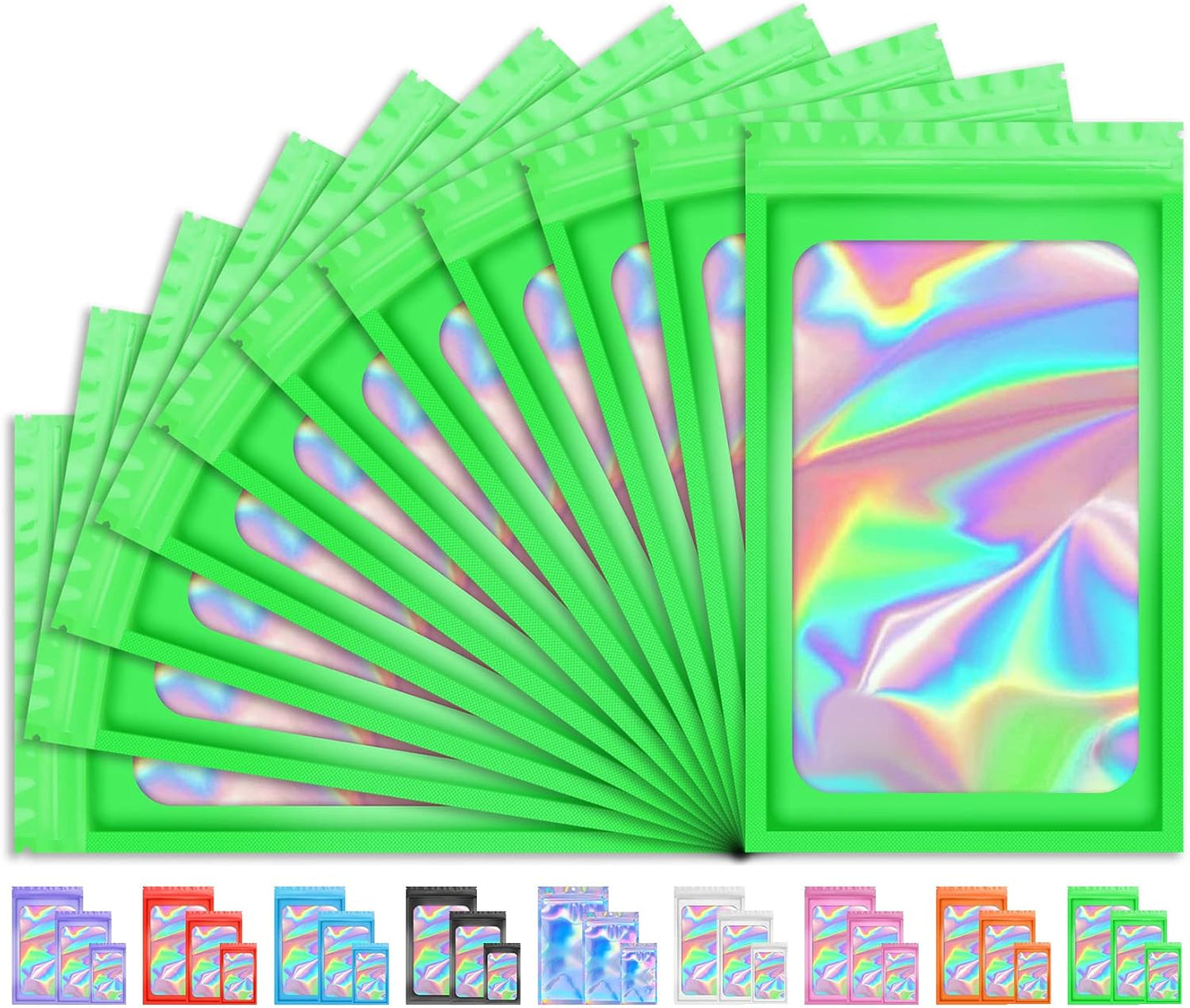 Holographic Smell Proof Bags - 100 PCS Resealable Mylar Gift Bags for Food & Jewelry | 3x5 Inch