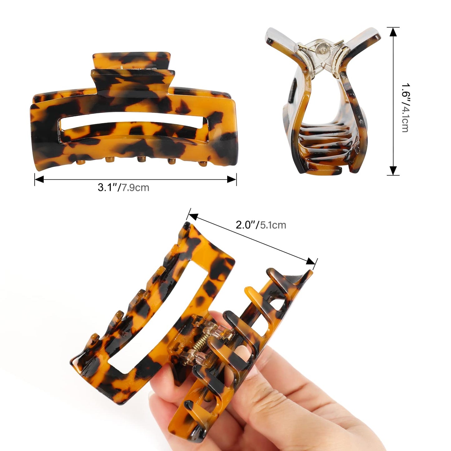 STARSIDE 3-inch Medium Acrylic Butterfly Hair Clips 8-Pack