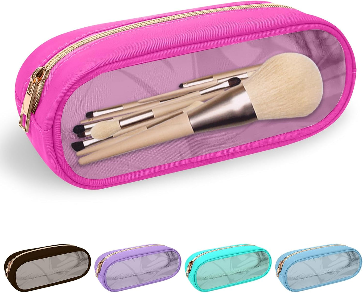 Floral Makeup Bag - Cute Pink Nylon Zipper Pouch for Travel | Waterproof Cosmetic Organizer for Women