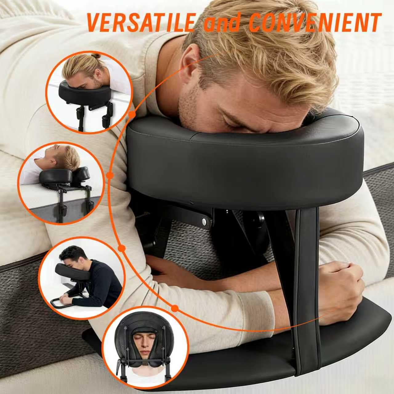 ErgoHolder Massage Headrest for Bed, Portable Home Use Massage Table Face Cradle Kit for Sleeping Mattress, Face Down Pillow After Eye Surgery with Handrest Storage Bag & Disposable Headrest Covers