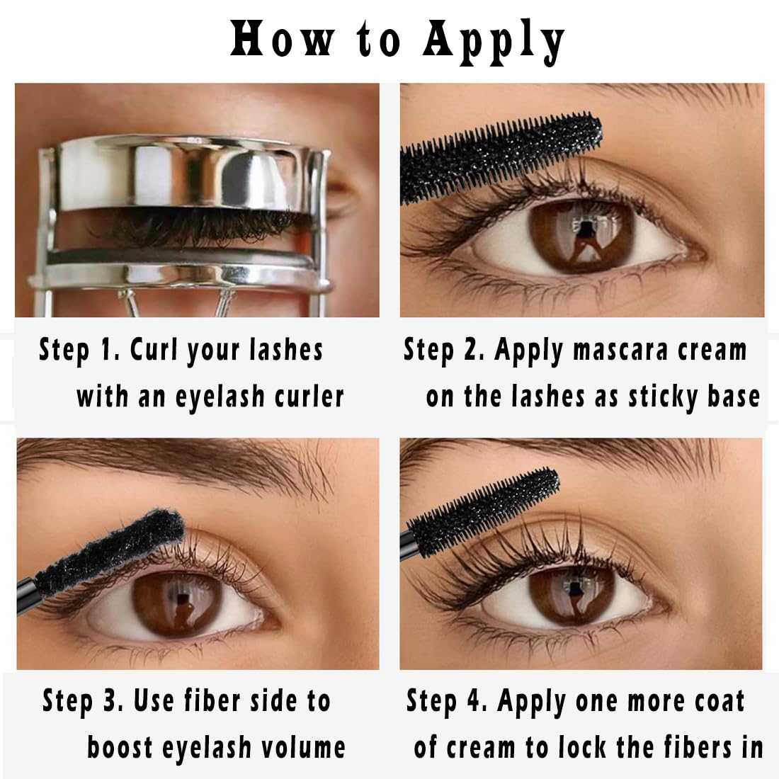 Fiber-infused Mascara, Black Tiny Fibers included Mascara to Extend and Elongate Eyelash, for Maximum Volume and Curl Effect by “Linble”