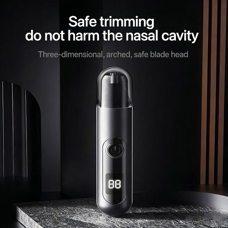 Nose Hair Trimmer for Men, 3-in-1 Painless USB Rechargeable Ear Nose & Eyebrow Trimmer with 180-Day Battery, LED Power Display, IPX7 Waterproof, Dual Blades for Precise Grooming