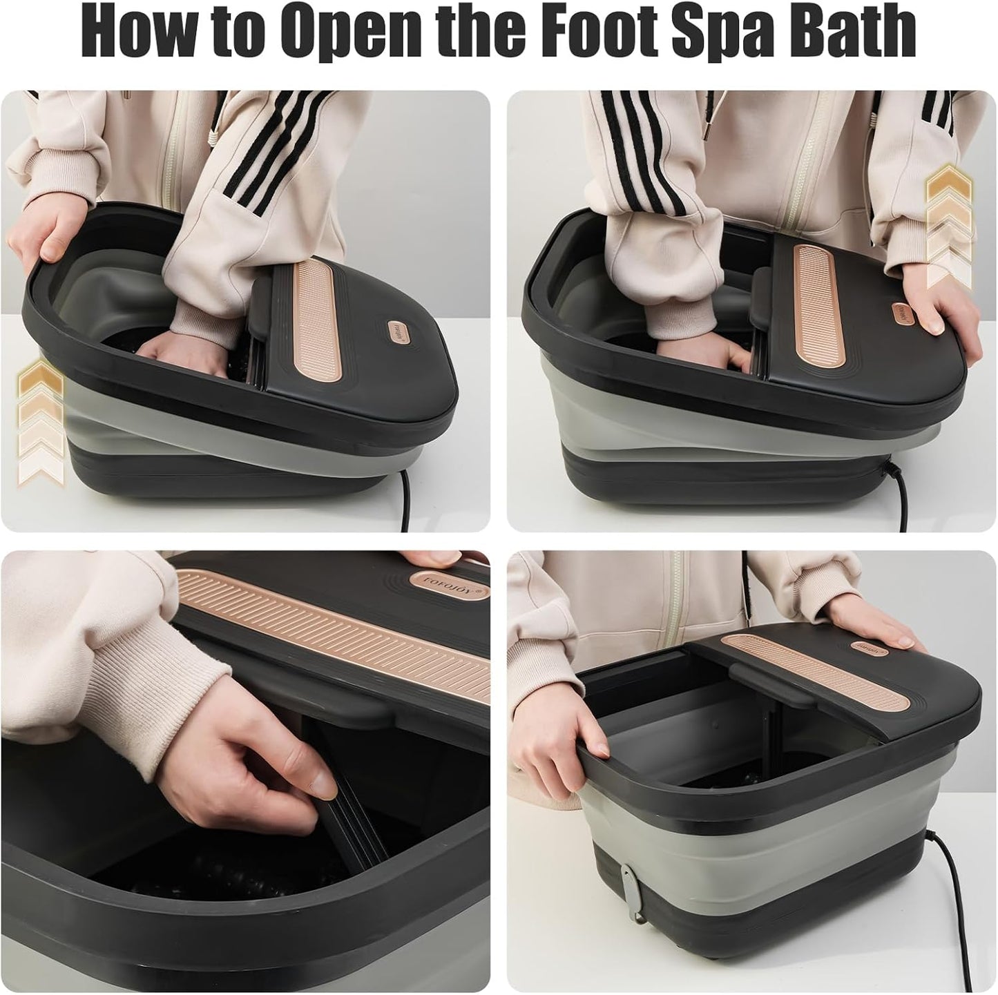 Collapsible Foot Spa Bath - Heated Massager with Bubble Jets | Remote Control & Pumice Stone for Relaxation