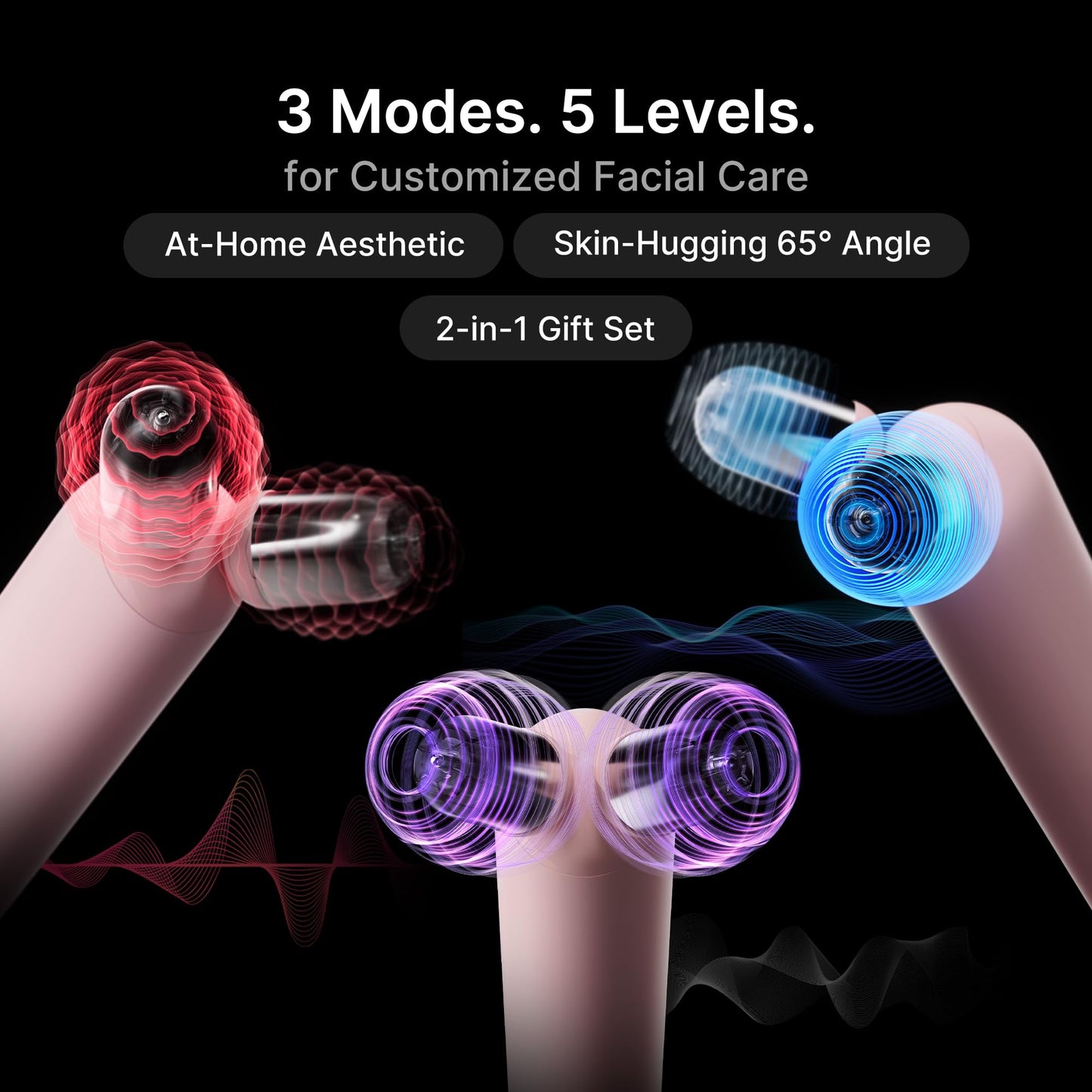 medicube Mini Booster Pro Plus Face Roller Device Set | 2-in-1 Massage & Skincare Device | Jawline Care & Depuffing | Face & Body Massager with 3 Vibration Modes | Korean Facial Device, Pink
