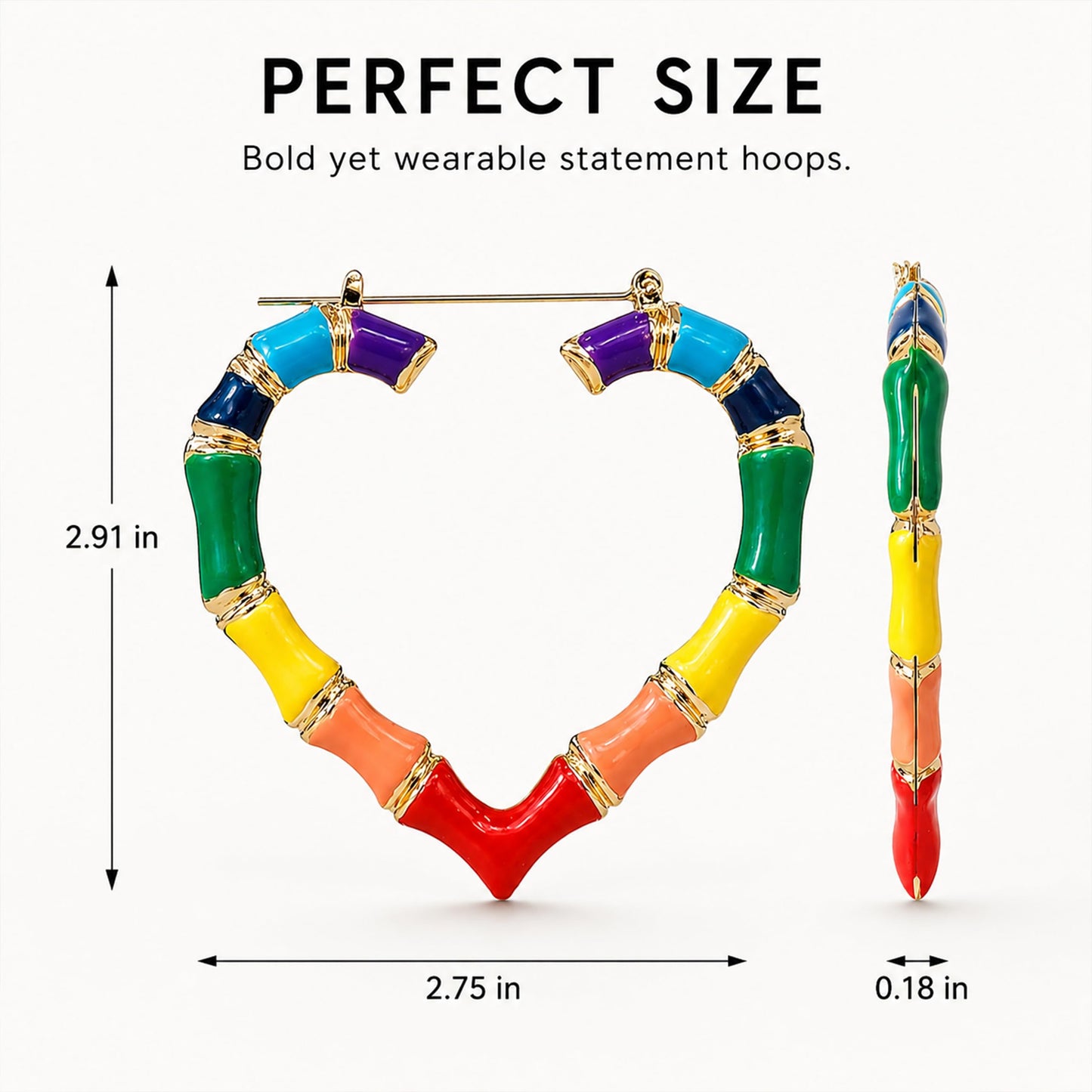 Pride Earrings Outfits for Women Colorful Rainbow Earrings Enamel Gay Lesbian Lgbt Bamboo Hoop Earring Pride Accessories Shirts for Women Rainbow Outfit Jewelry Gifts