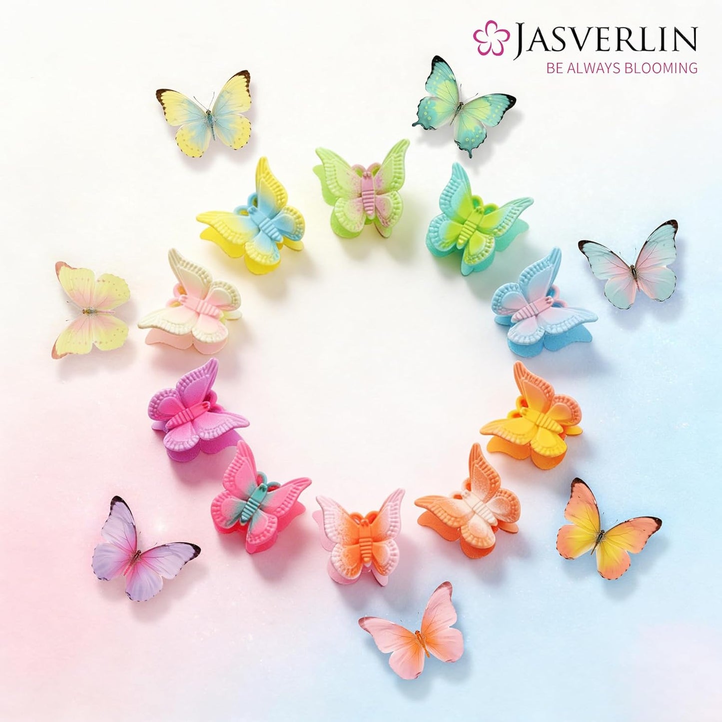 Mini Butterfly Hair Clips for Girls - Cute Y2K Aesthetic Claw Clips | 50 Pcs Pastel Flutter
