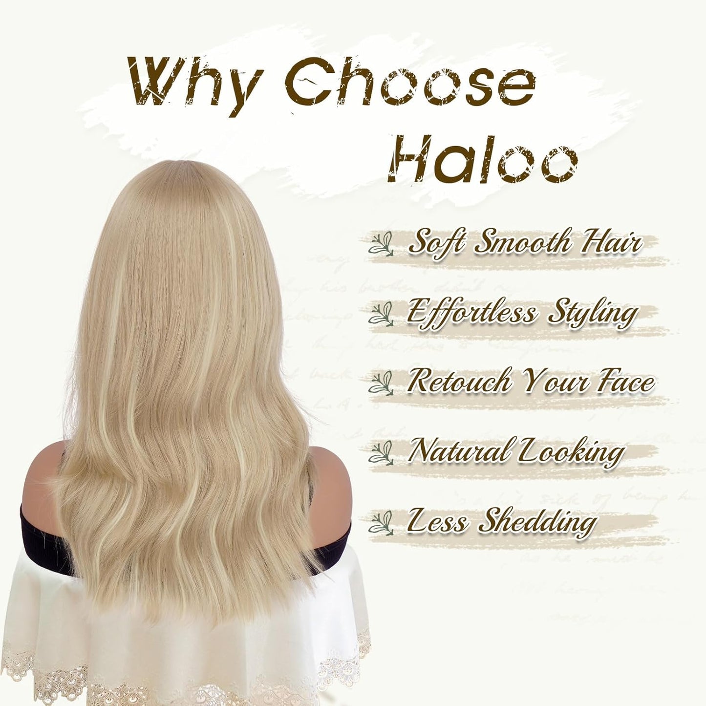 Blonde Wigs with Bangs - 19-Inch Natural Wavy Synthetic Hair | Heat Resistant Medium Length, Dirty Blonde