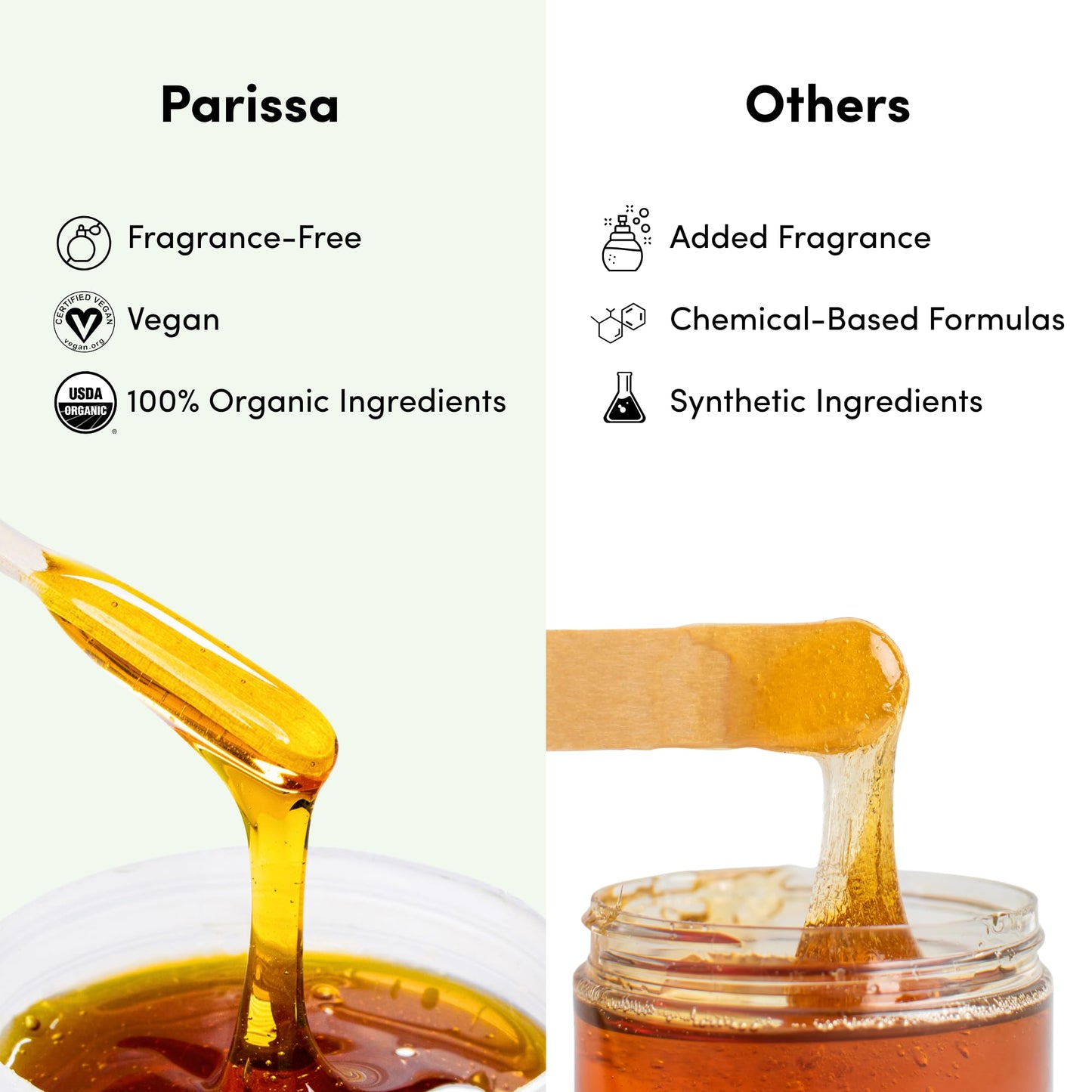 Parissa Organic Roll-On Sugar Wax | USDA Certified, 100% Natural, Gentle & Washable Formula for Sensitive Skin | At-Home Hair Removal Kit | 2 Applicator Heads, 20 Reusable Strips, 140ml (5 Fl Oz)