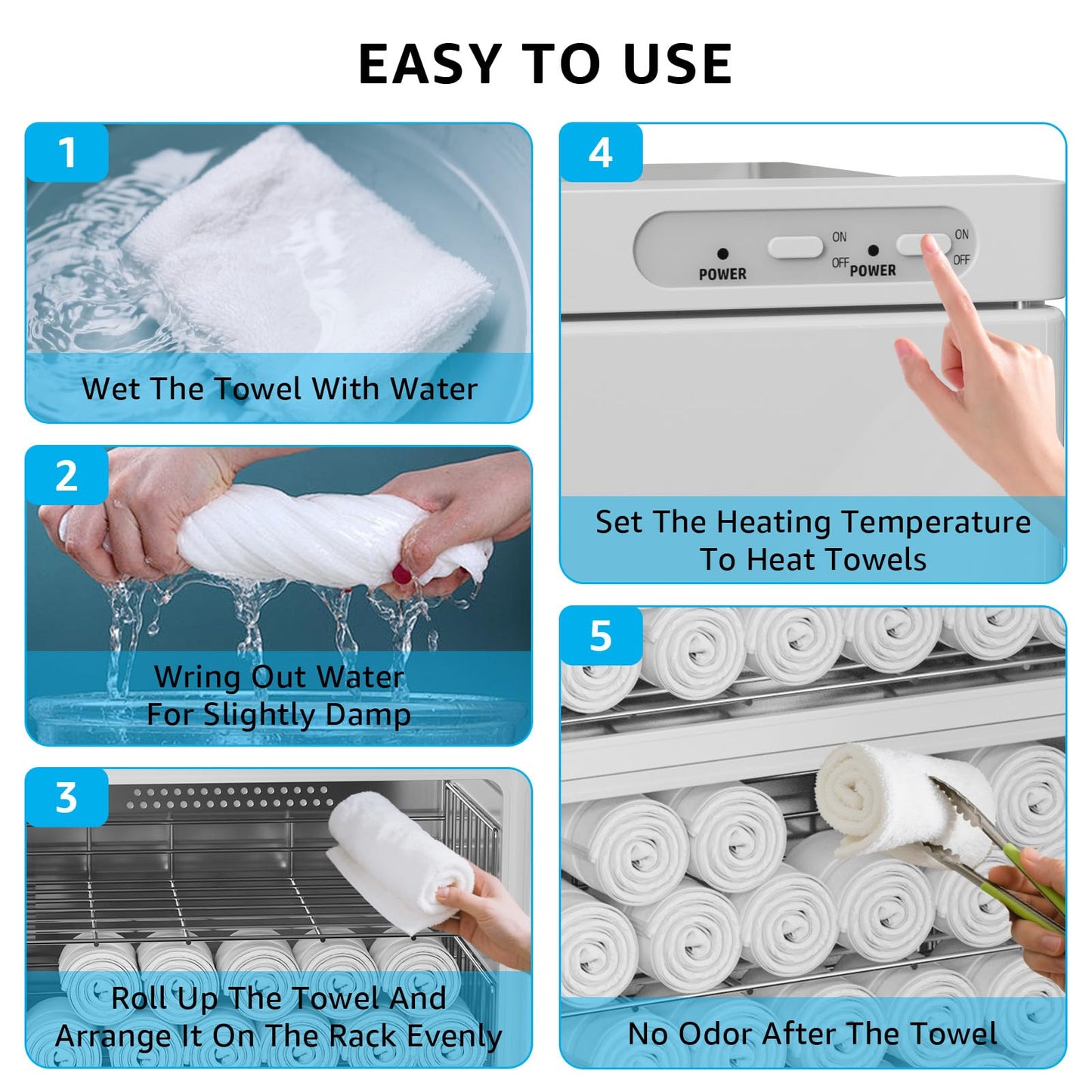 TABU 46L Hot Towel Warmer, Extra Large Towel Heater Cabinet, White