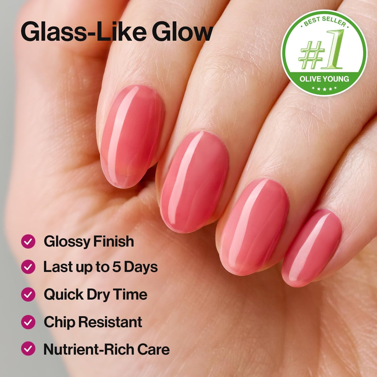 ohora 2-in-1 Sheer Nail Polish & Strengthener(Grape) | Tinted Nail Concealer | Nail Hardener for Weak, Damaged Nails | Nail Care Polish with Glossy Finish | Glazed-Syrup Formula, 15 mL