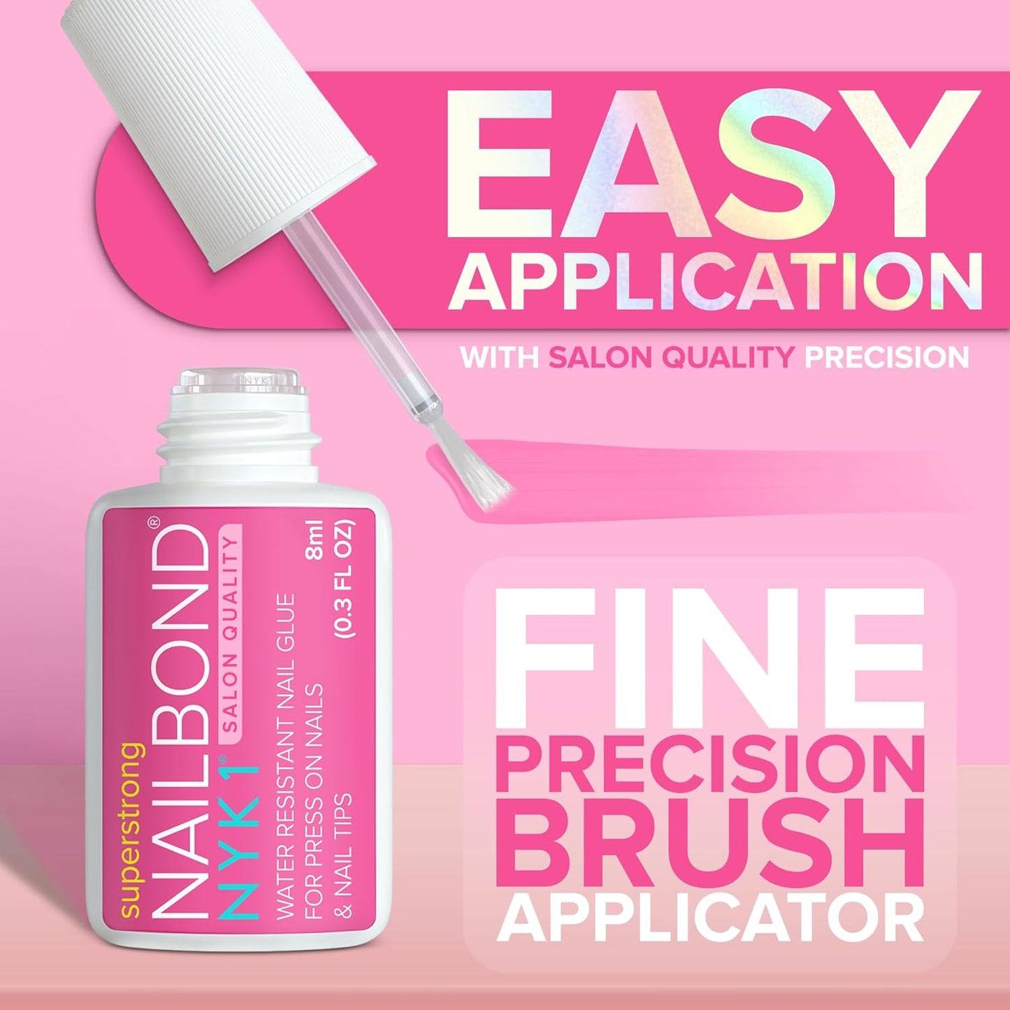 NailBond Super Strong Nail Glue - Long Lasting Brush-On Adhesive for Press-On & Acrylic Nails | 8ml