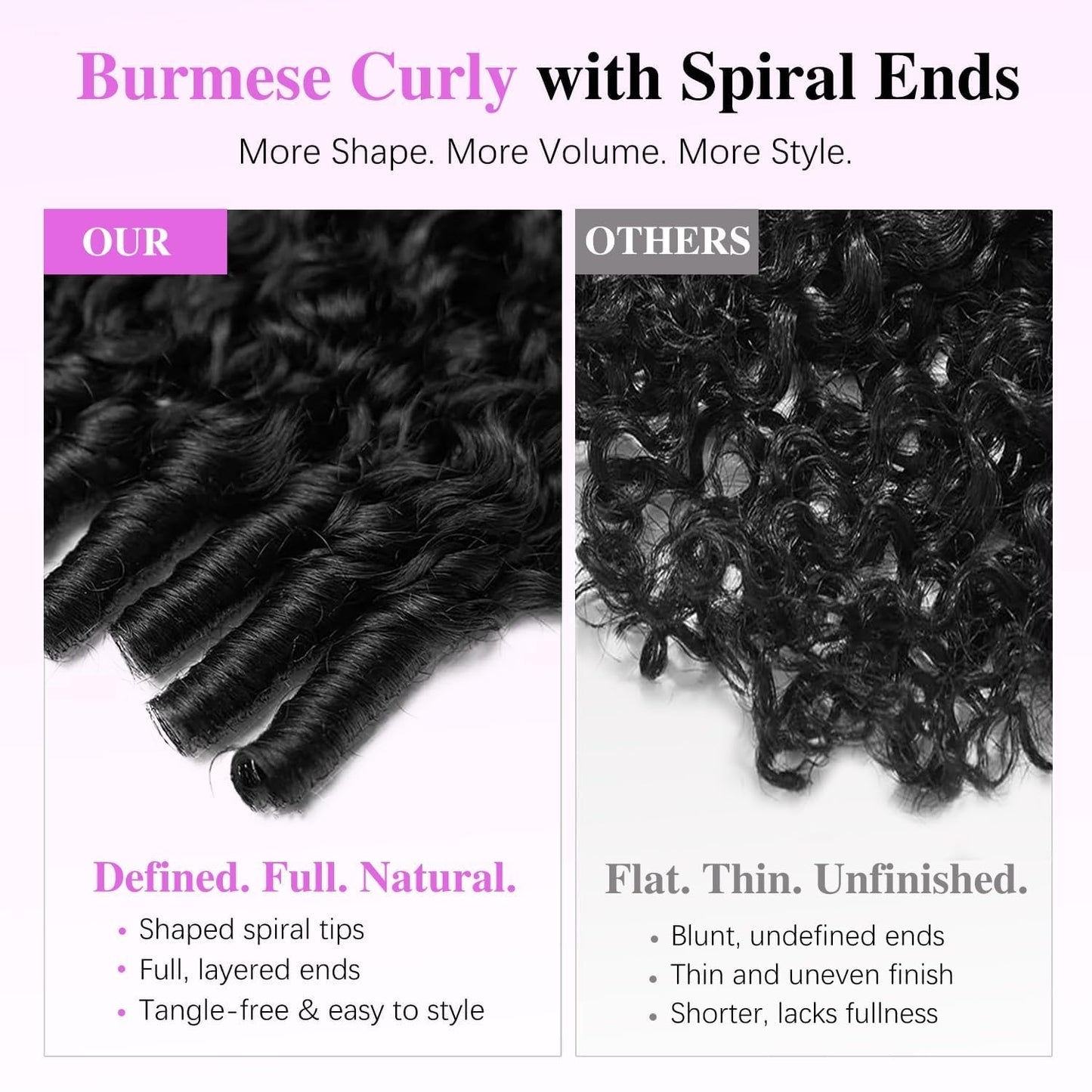 Burmese Curly Half Wig - 12 Inch Glueless Human Hair | 200% Density, Beginner Friendly