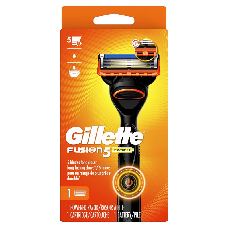 Gillette Fusion5 Power Razor for Men, 1 Gillette Power Razor Handle + 1 Blade Refill, (Pack of 2)