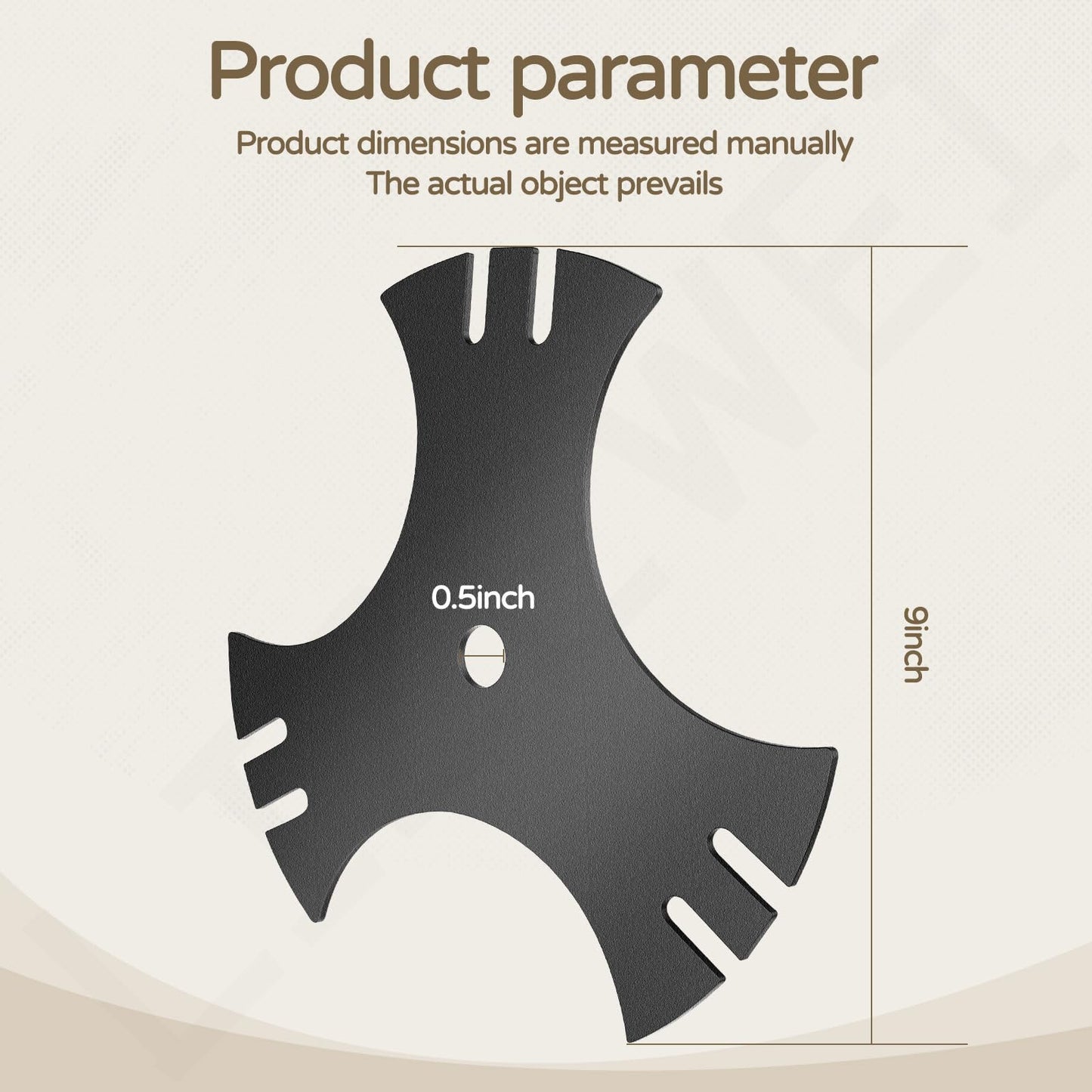 LIZEWEI 3 Pcs Universal 9" x 9" (1/2 inch Hole) Edger Blade, 3-Side Edger Star Blade for Craftsman Walk Behind Edger, Mclane 2059, Also for Power Trim Edgers Tru-Cut Edgers King Lawn Edgers