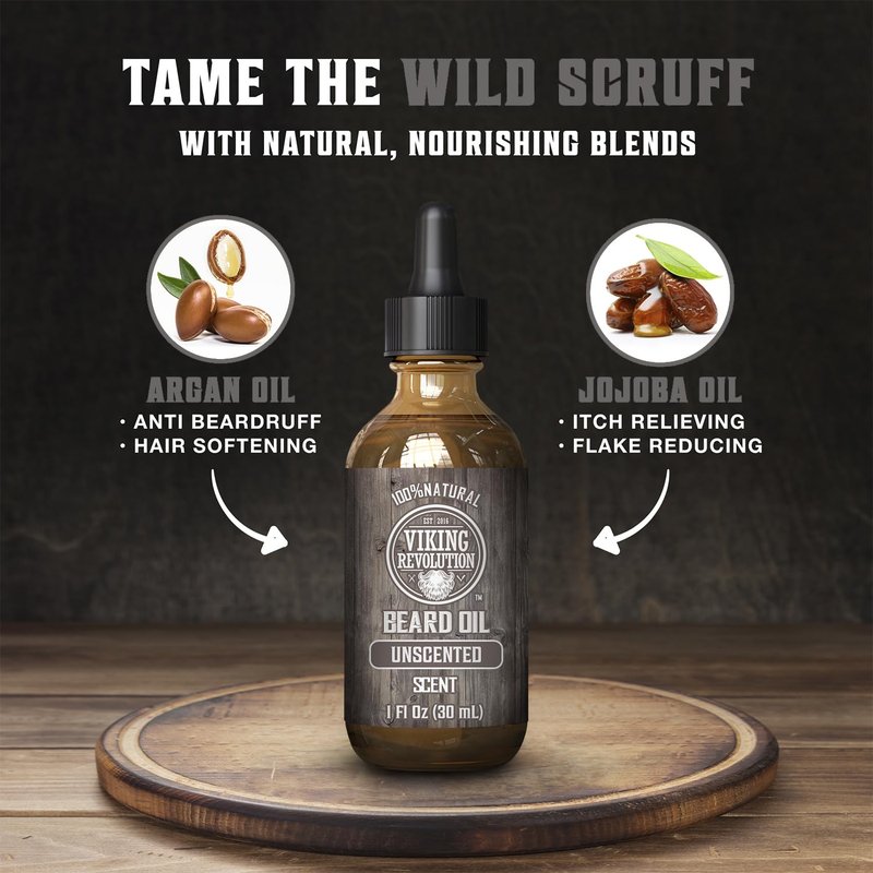 Viking Revolution Ultimate Conditioner for Men's Beard Grooming - Softens, Smoothes and Soothes Beard Itch- Contains Wash, Conditioner, Beard Oil, Balm and Comb- Classic Set