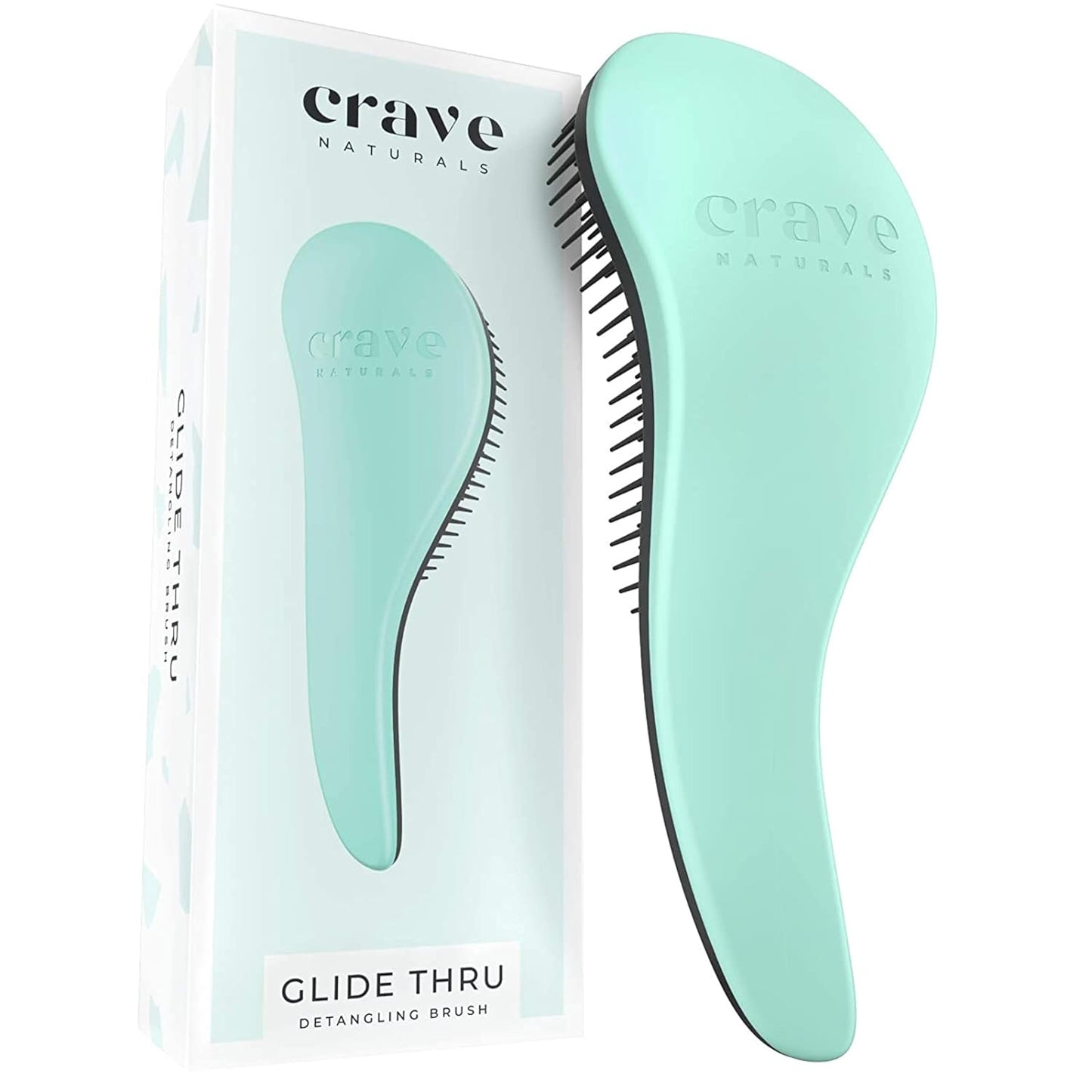 Glide Thru Detangling Hairbrush - Effortlessly Untangles Wet, Dry & Damaged Hair | Gentle Styling Tool for All Ages - 7.5 x 3 in, Turquoise