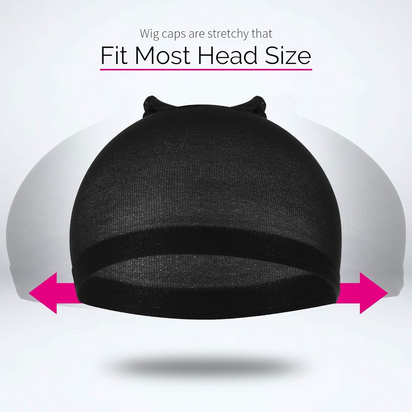 Stretchy Black Wig Caps - 6PCS Nylon Stocking Caps for Women, Girls & Kids | Comfortable Fit