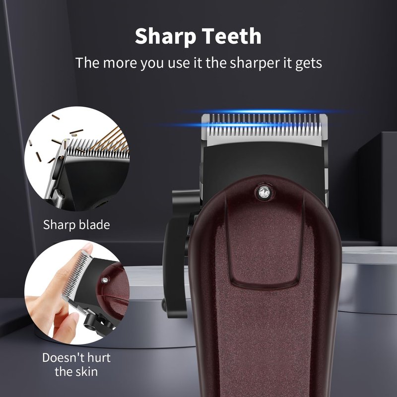 HIENA PRO Electric Hair Clipper & Trimmer for Men, Professional Cordless Barber Clipper with LED Display, Rechargeable Hair-Cutting Clippers, Perfect Gifts for Men(White) (Brown)