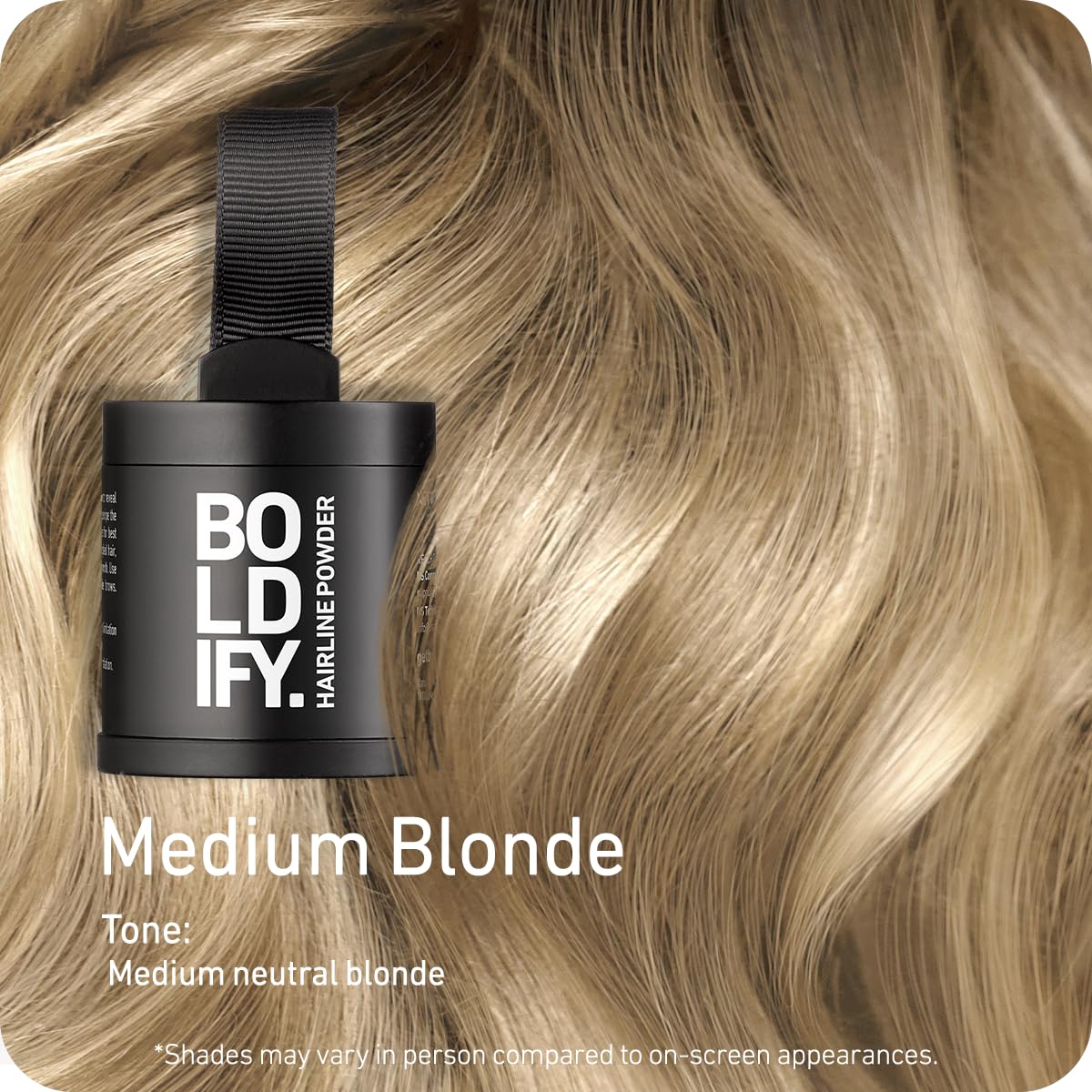BOLDIFY Hairline Powder - Water-Resistant Root Touch Up for Gray Coverage | 10g Medium Brown, 24-Hour Stain-Proof
