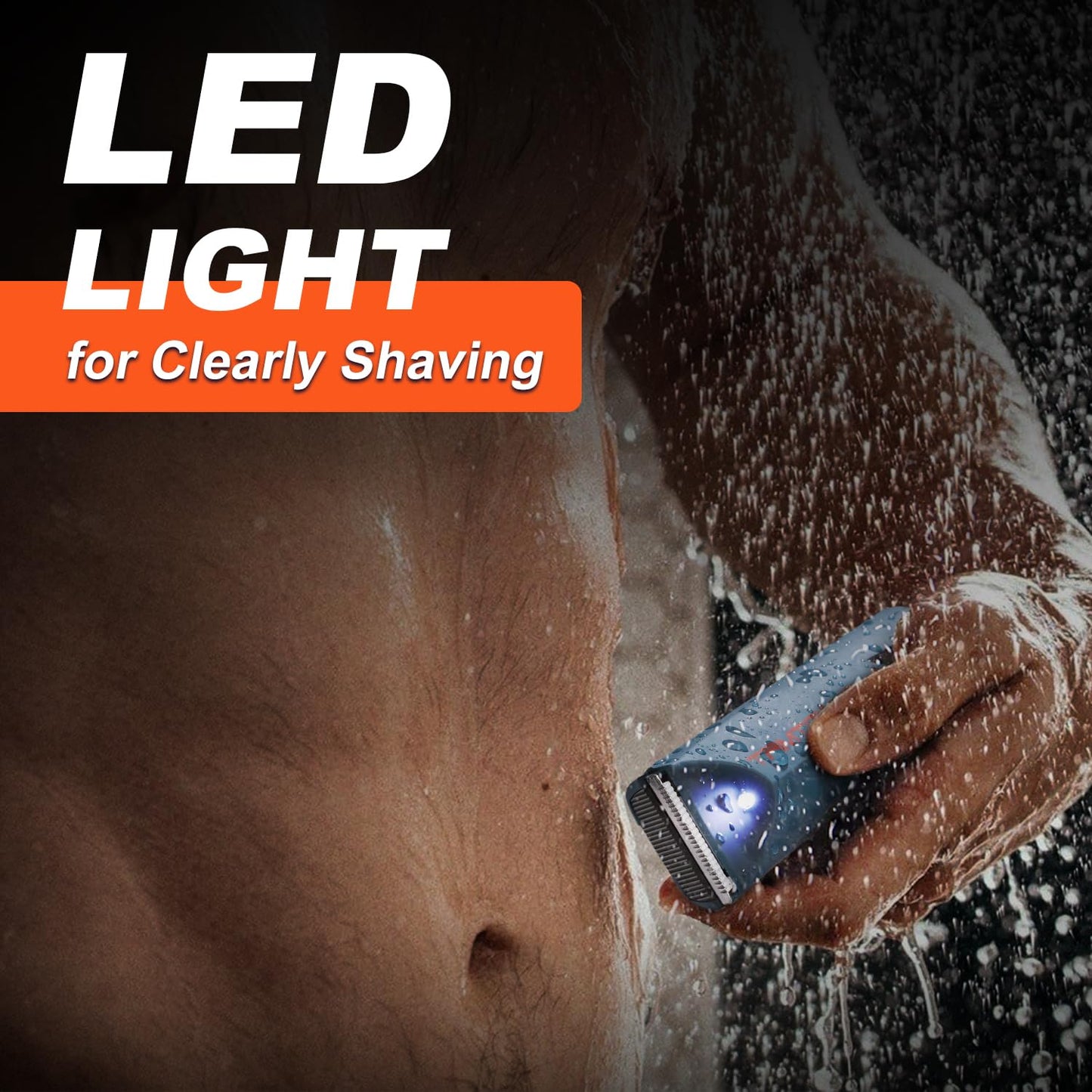 TRIMTITANS Body Hair Trimmer for Men with Storage Bag, 2-in-1 Groin & Body Groomer Ball Shaver Electric Razor with 2 Replaceable Ceramic Blades