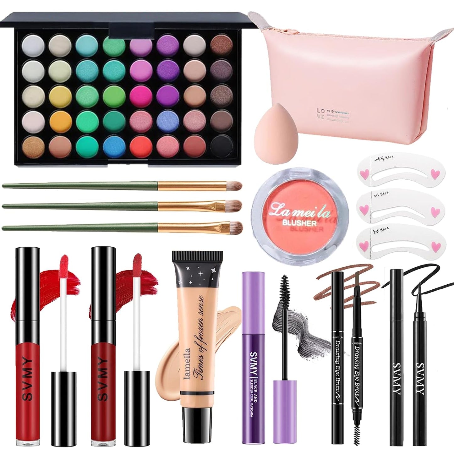 Makeup Set for Women - Complete Makeup Kit for Beginners & Pros | Travel-Friendly, Versatile Palette & Lip Gloss