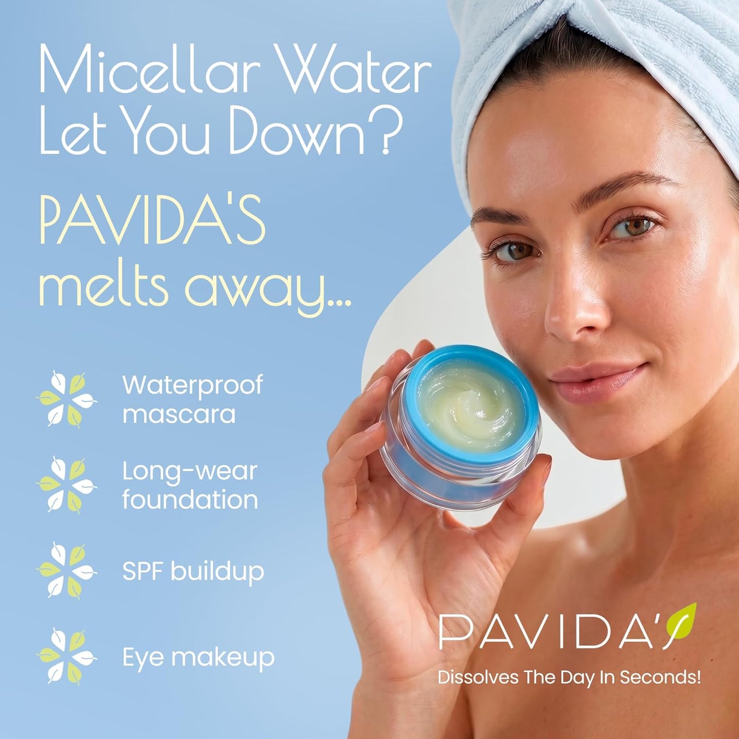 Makeup Remover Cleansing Balm – Melts Waterproof Makeup & SPF | Natural Vegan Formula – 1.7 Oz