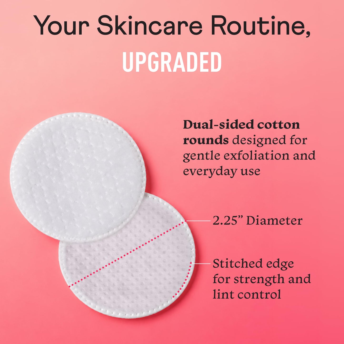 Swisspers Premium Exfoliating Rounds, 2 Distinct Raised Textured Surface, Cotton Facial Pads, 80 Count Re-closable Bag