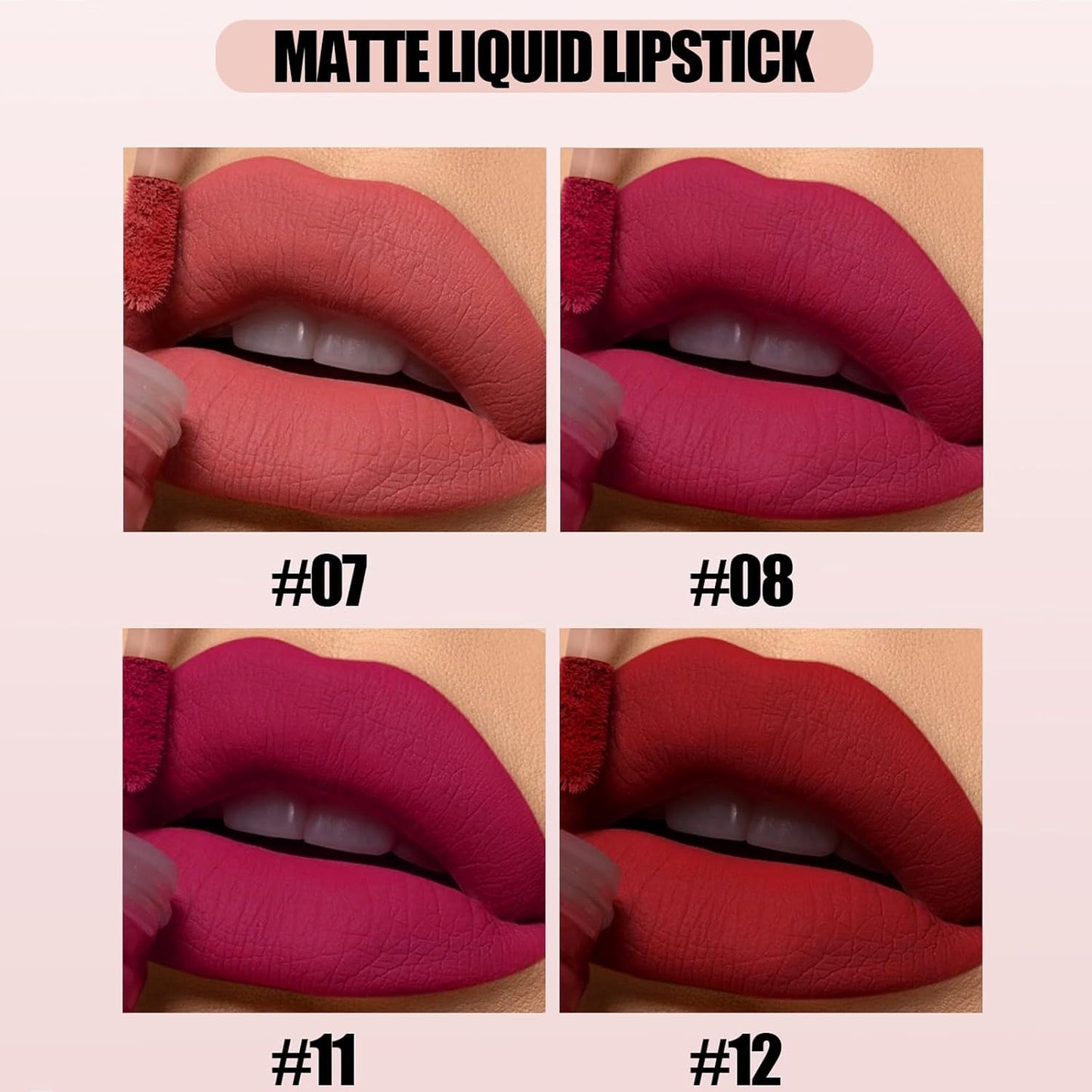 Liquid Lipstick Set - 12 Pcs Long-Lasting Matte, Glossy & Glitter Lip Gloss | Waterproof Makeup for Women