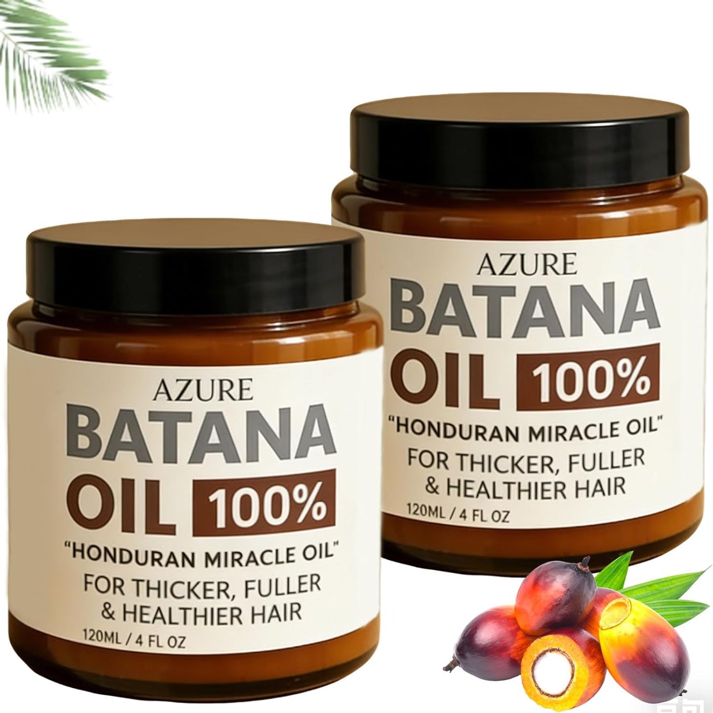 Azure Batana Oil for Hair Growth - 100% Pure Hydrating Oil for Thicker, Stronger Hair | 4 Fl Oz (3-Pack)