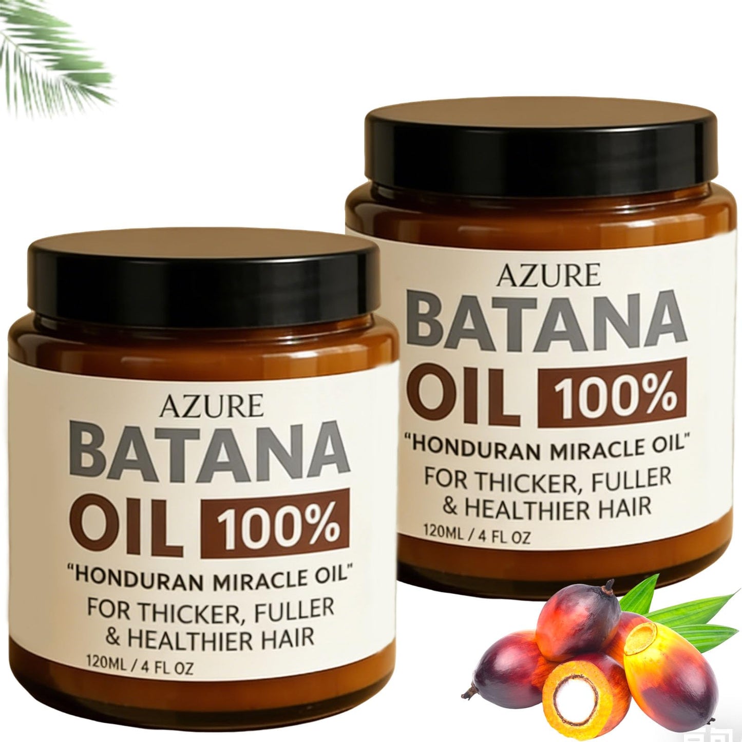 EARFORU Azure Batana Oil for Hair Growth – 100% Pure, Hydrating Oil for Thicker, Stronger Hair and Scalp Health, 4 Fl Oz (2PCS)