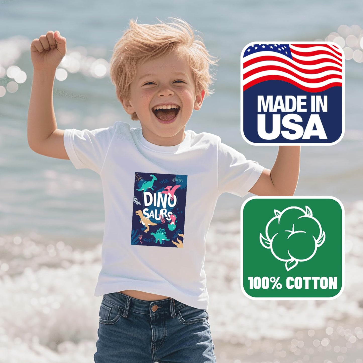 Byxhuc White 7-8 Years Old (130cm), Personalized Photo Tshirt, T-Shirt Customize Your Own, It Custom for Kids, Sweet Day Gifts, Novelty T-Shirts, Kids' Gift for Birthday