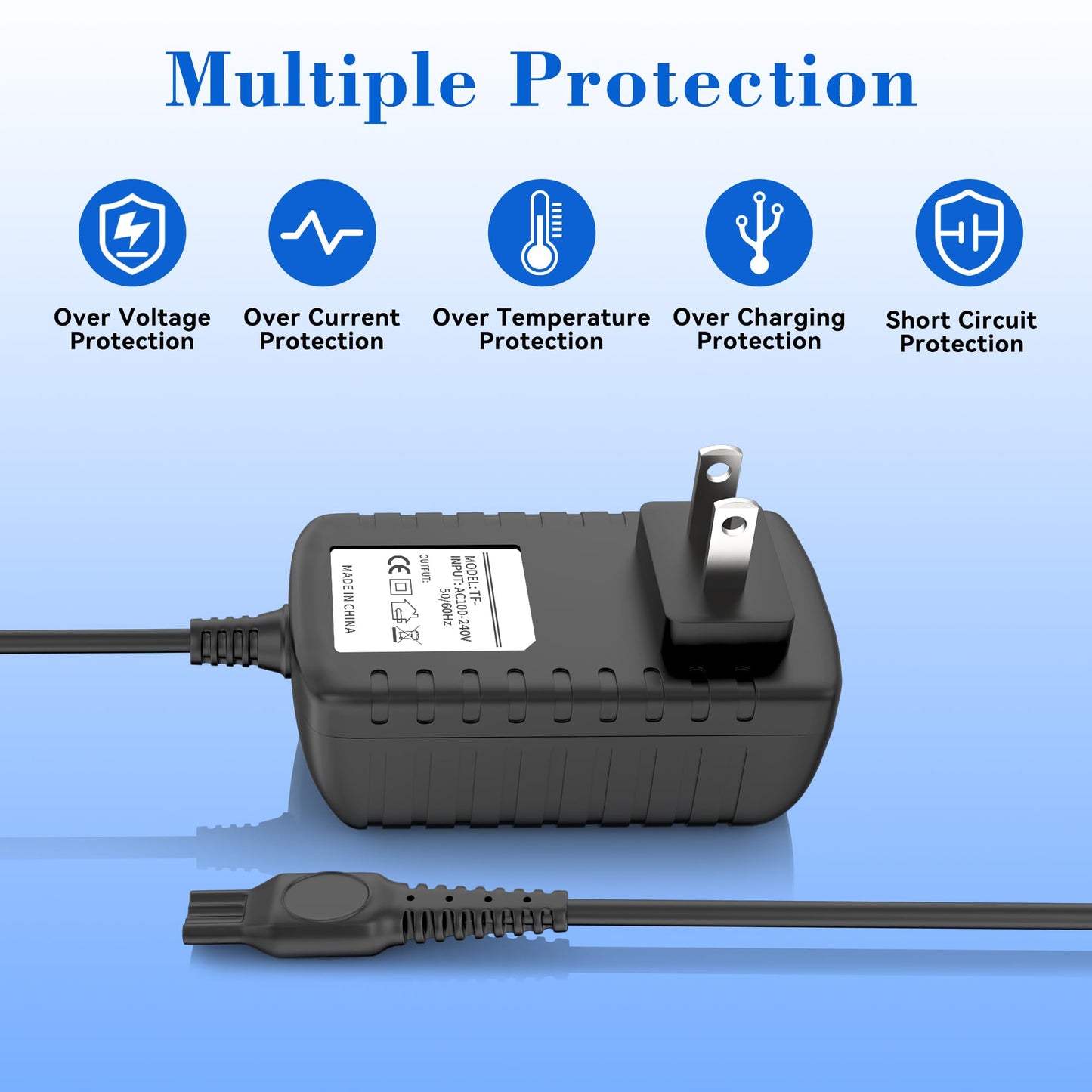 XMHEIRD Charger for Philips-Norelco-HQ8505 9000 7000 5000 3000 Series Electric Shaver Razor, Aquatec, Arcitec, Multigroom Beard Trimmer & More Adapter Power Supply Charging Cord 15V AC Adapter