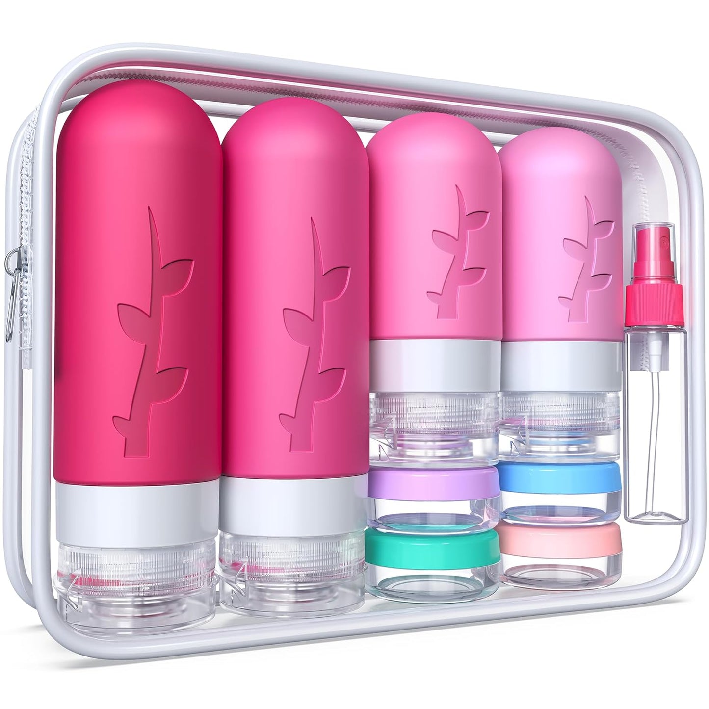 Travel Containers for Toiletries - 18-Pack TSA Approved Travel Bottles & Jars | Portable Essentials